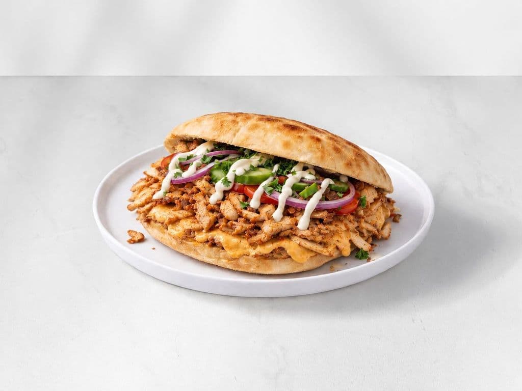 Chipotle Cheese Chicken Shawarma (Doner) Sandwich