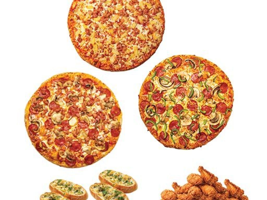 Family Combo (3 Large Pizzas, 40 Wings & Garlic Bread)