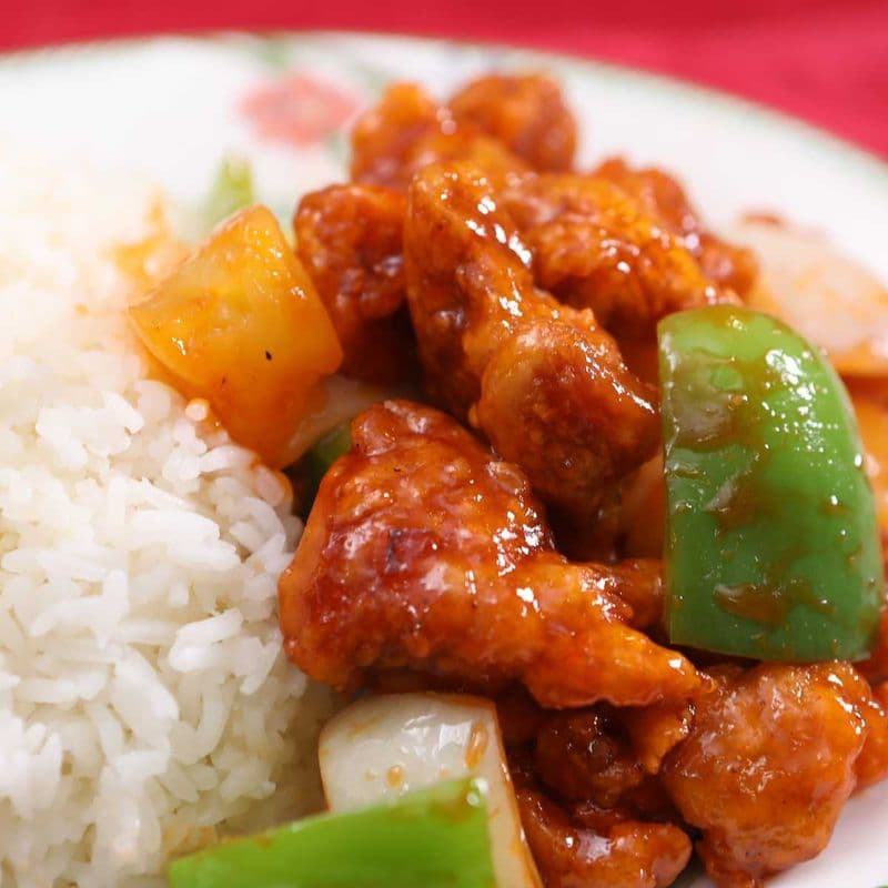 40. Sweet-and-Sour Pork on Rice