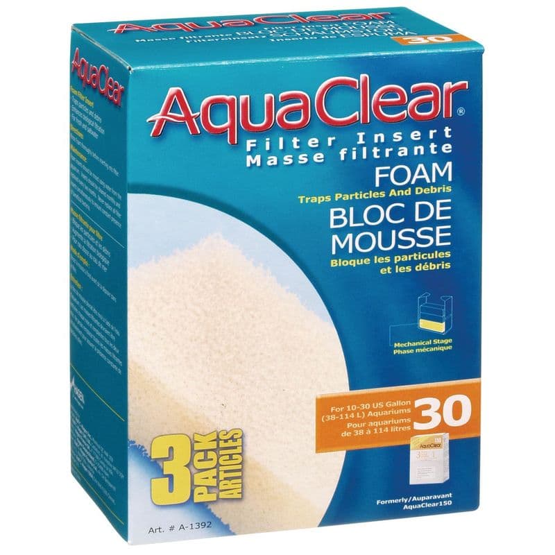 Fluval AquaClear Foam 30 Filter Insert 3pk