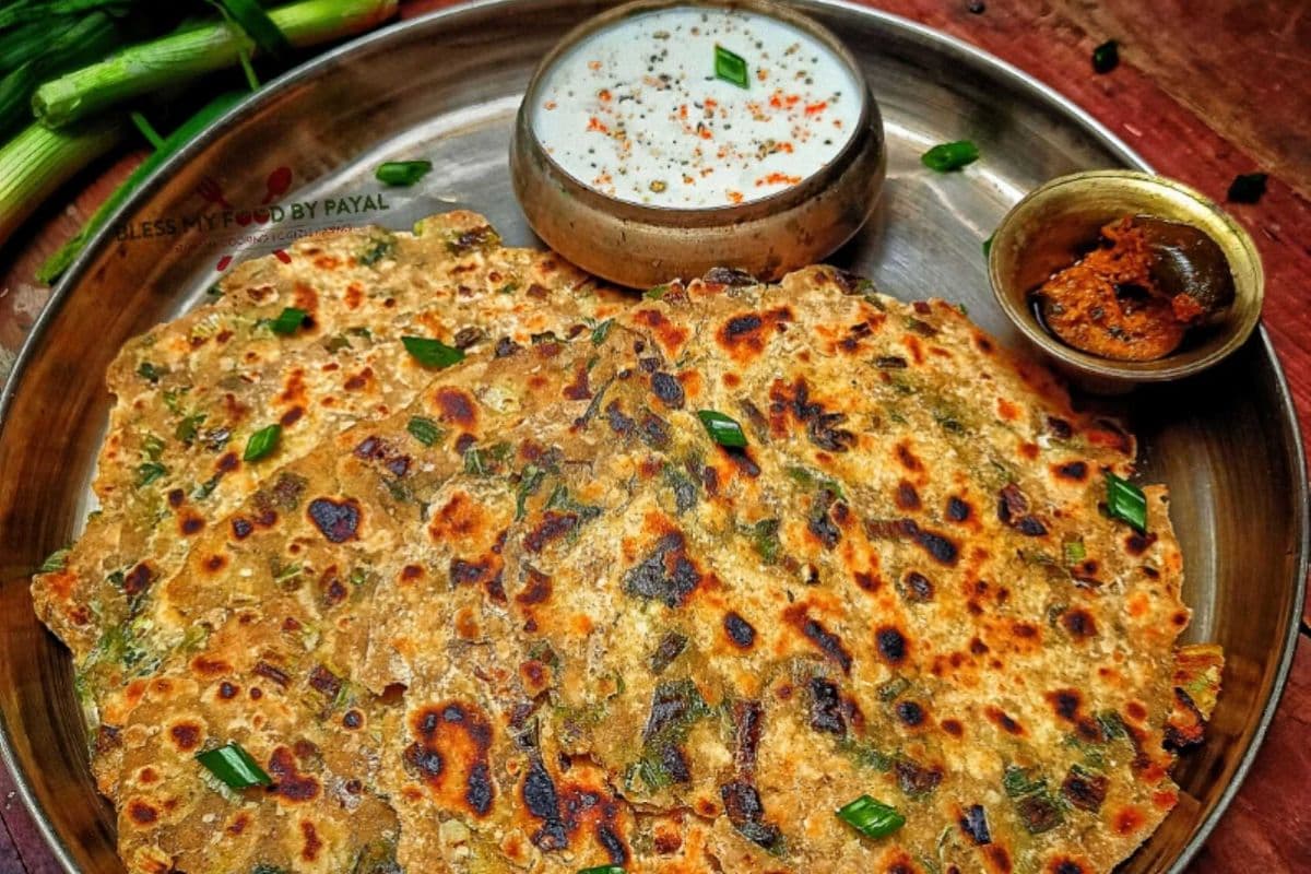 Tandoori gobi paratha with dahi and achar