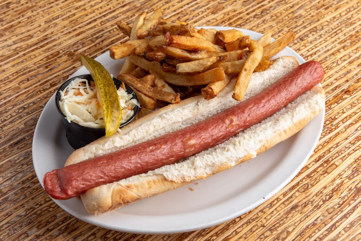 Foot-long Hot Dog With Hand-Cut Fries.
