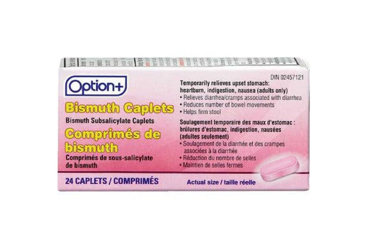 OPTION+ BISMUTH CAPLETS 24 PACK (24 TABLETS)