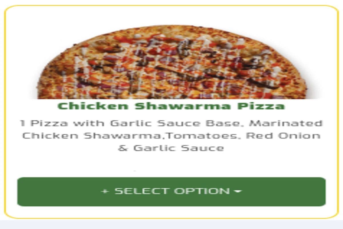 Chicken Shawarma Pizza