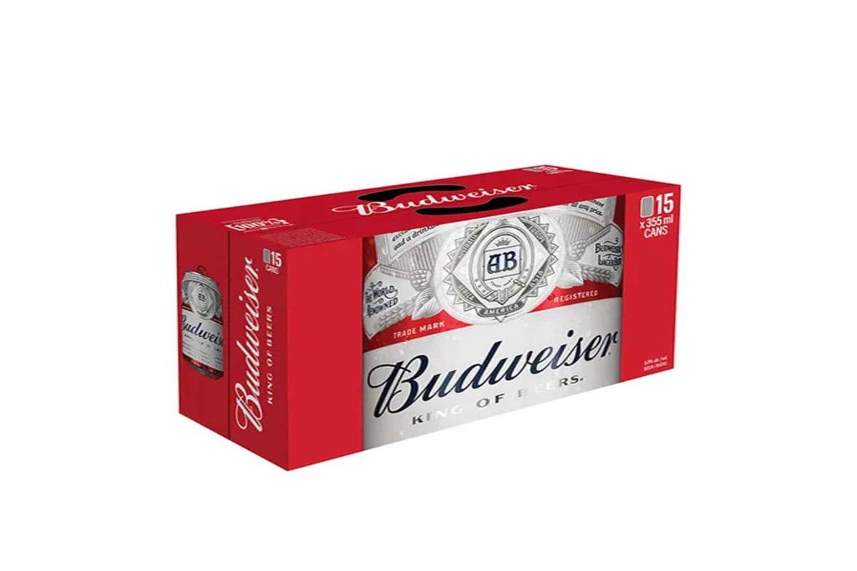 Budweiser Lager Beer 15 Cans (15 x 355ml)