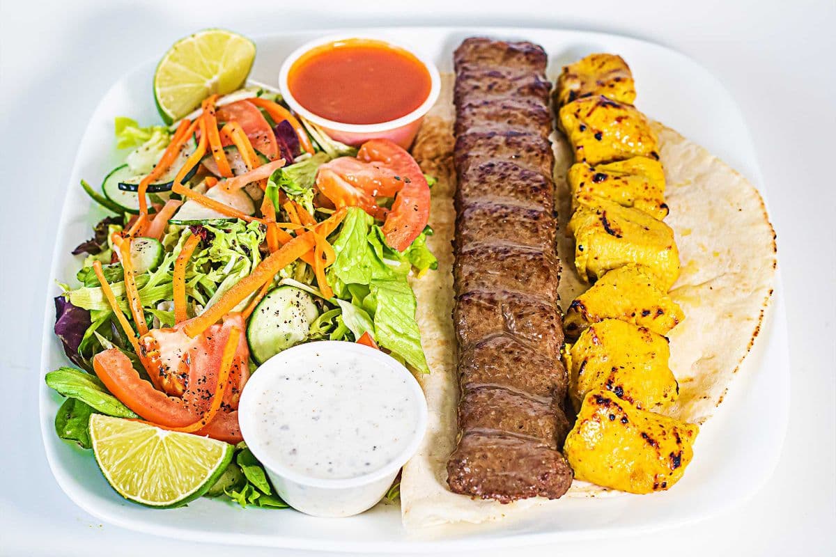 Mix Kebab with Salad