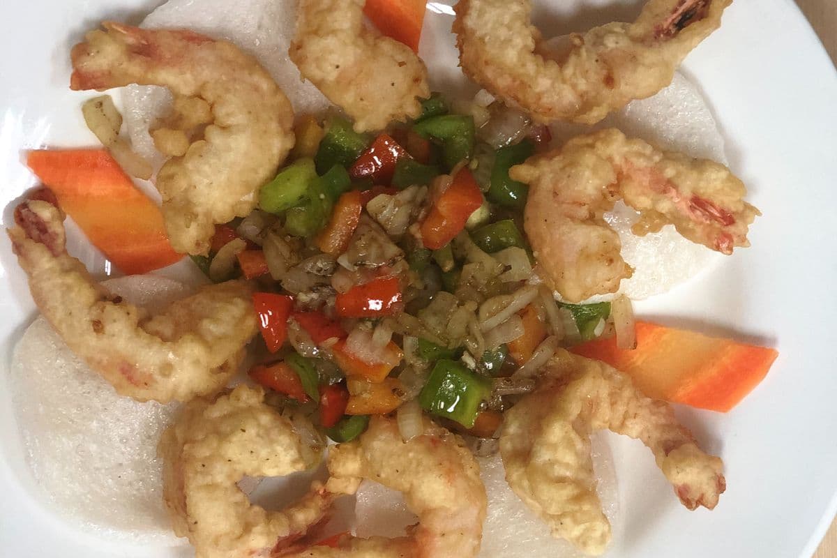 ST14. Tiger Shrimp with Pepper Salt Served with Rice