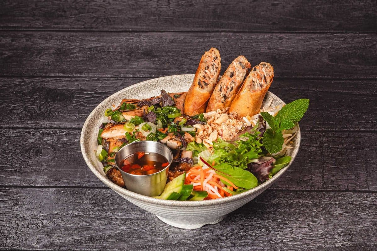 Grilled Chicken and Pork Spring Roll Vermicelli