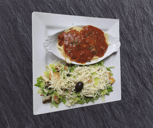 Spaghetti avec salade César