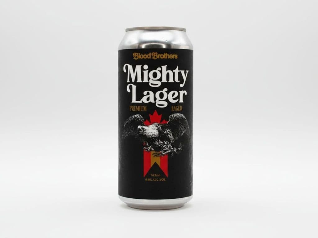 Blood Brothers Brewing - Mighty LAGER, Individual 473ml beer can (4.5% ABV)