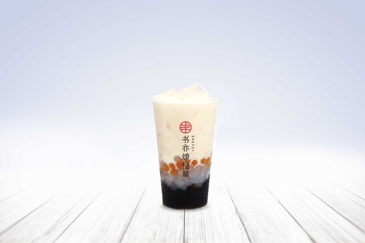 Grass Jelly Meet Yogurt 酸奶烧仙草