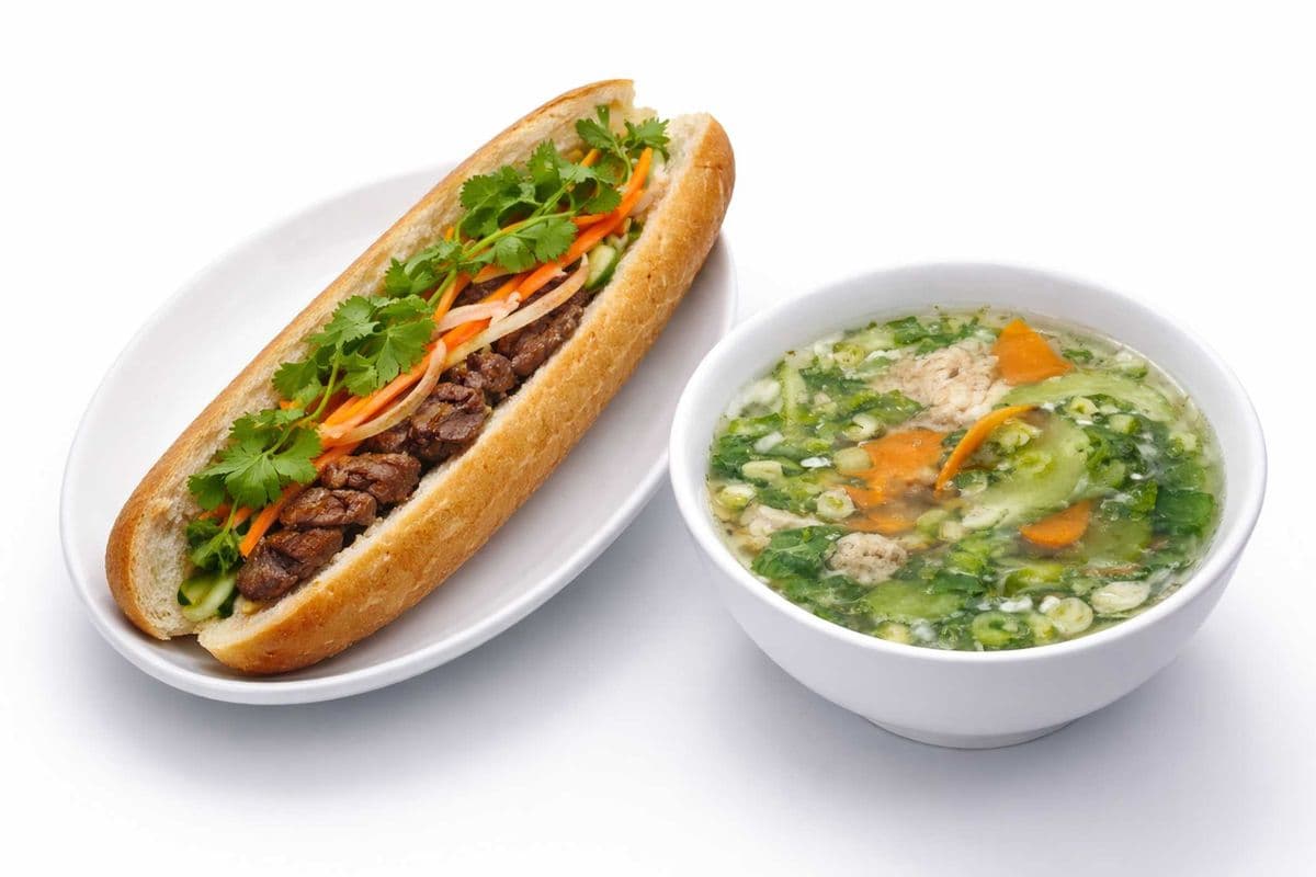 24. Satay Beef Sub and Wonton Soup Combo