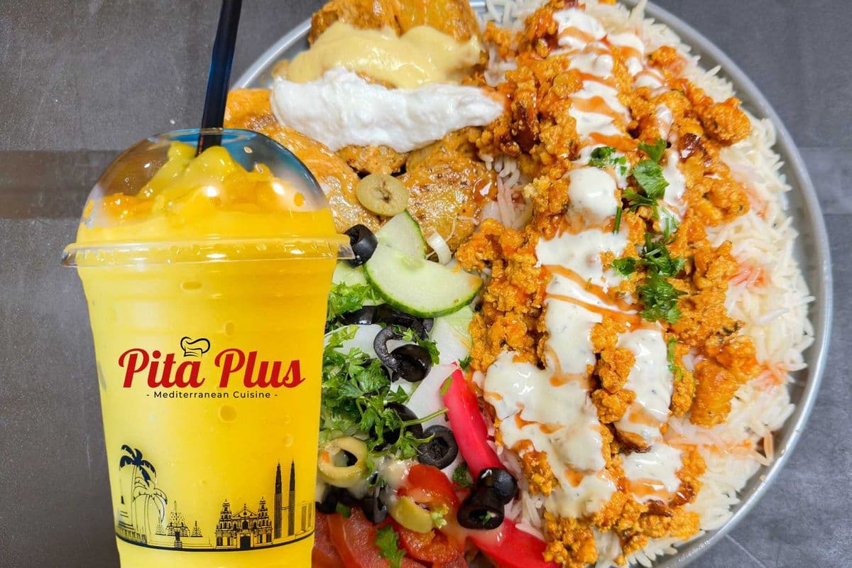 Butter Paneer Shawarma Platter + Mango Bliss Shake