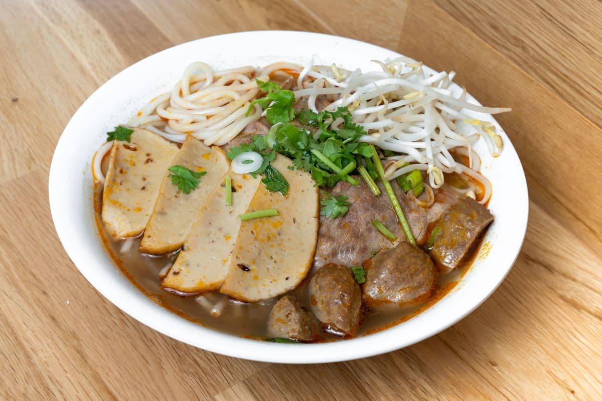 13. Beef Balls with Rice Noodles and Beef Soup - Pho Bo Vien
