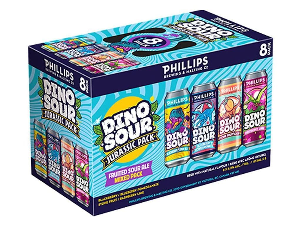 Phillips Dinosour Jurassic Mix Sour Cans (473 ml x 8 ct)