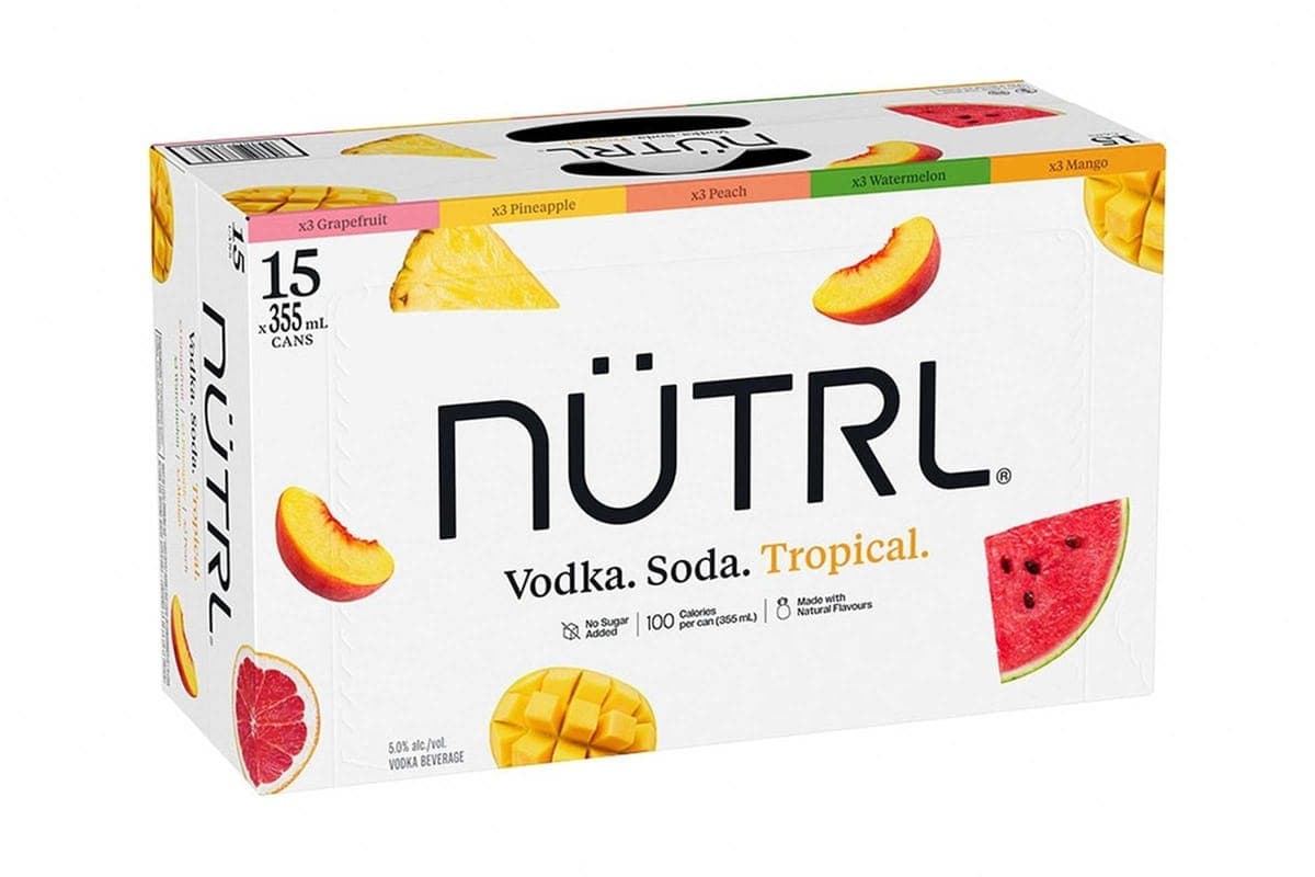 Nutrl Vodka Soda Tropical Mixer (15 Cans) (15 x 355 ml)