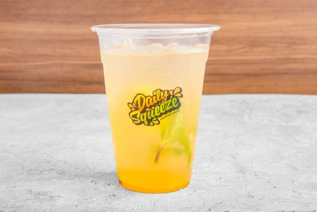Mango Green Tea with Mango Jelly Boba