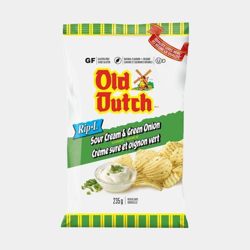 Old Dutch Rip-L Sour Cream & Green Onion Potato Chips