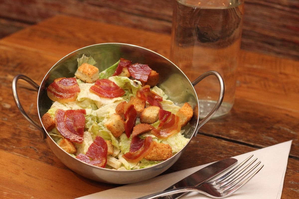 Candied Pancetta Caesar Salad