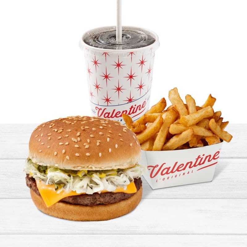 Trio burger au fromage et frites