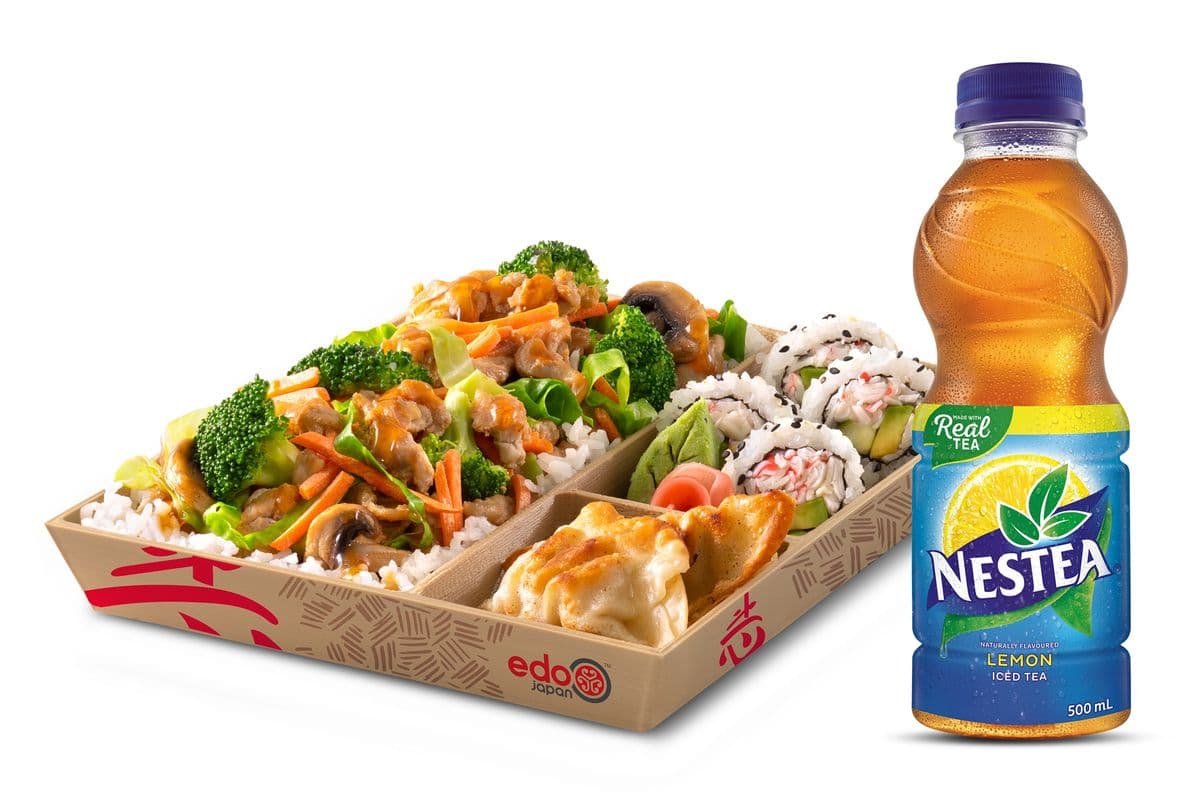 Teriyaki Chicken Bento Box & Bottled Pop