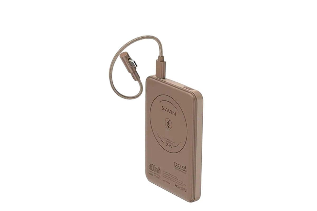 Bavin Magnetic Wireless Power bank 10000mAh Brown Color