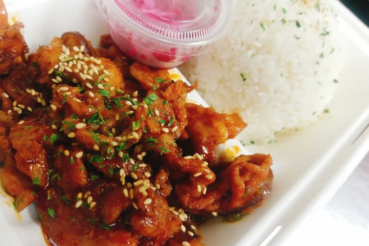 10. "Best Seller" Korean Style Pork BBQ Rice Bowl (Spicy) (with K- Cabbage Salad)