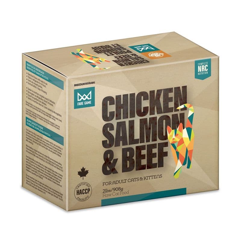 Big Country Raw Fare Game Chicken, Salmon and Beef - 4 x 1/2 lb