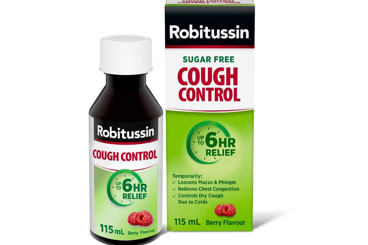 ROBITUSSIN COUGH CONTROL SYRUP SUGAR FREE BERRY FLAVOR 115ML (115 ML)