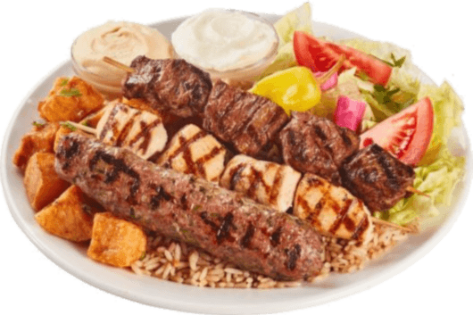 Plat de brochettes mixtes