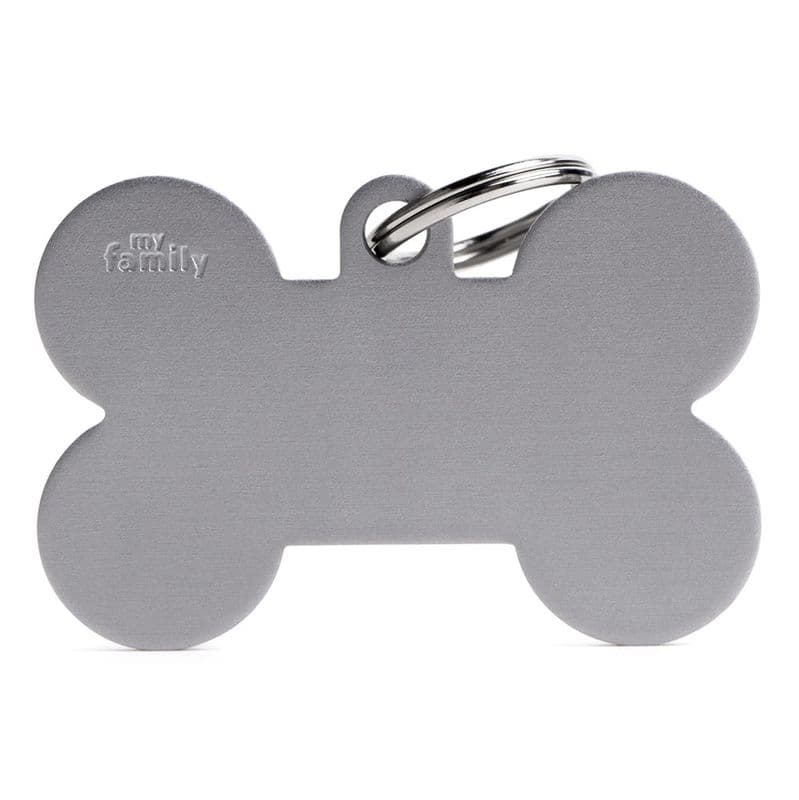 MyFamily Grey Aluminum Bone Engraved Tag