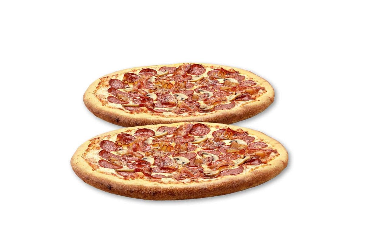 Deux Pizzas Larges Québécoises / Two Large Québécoises Pizzas