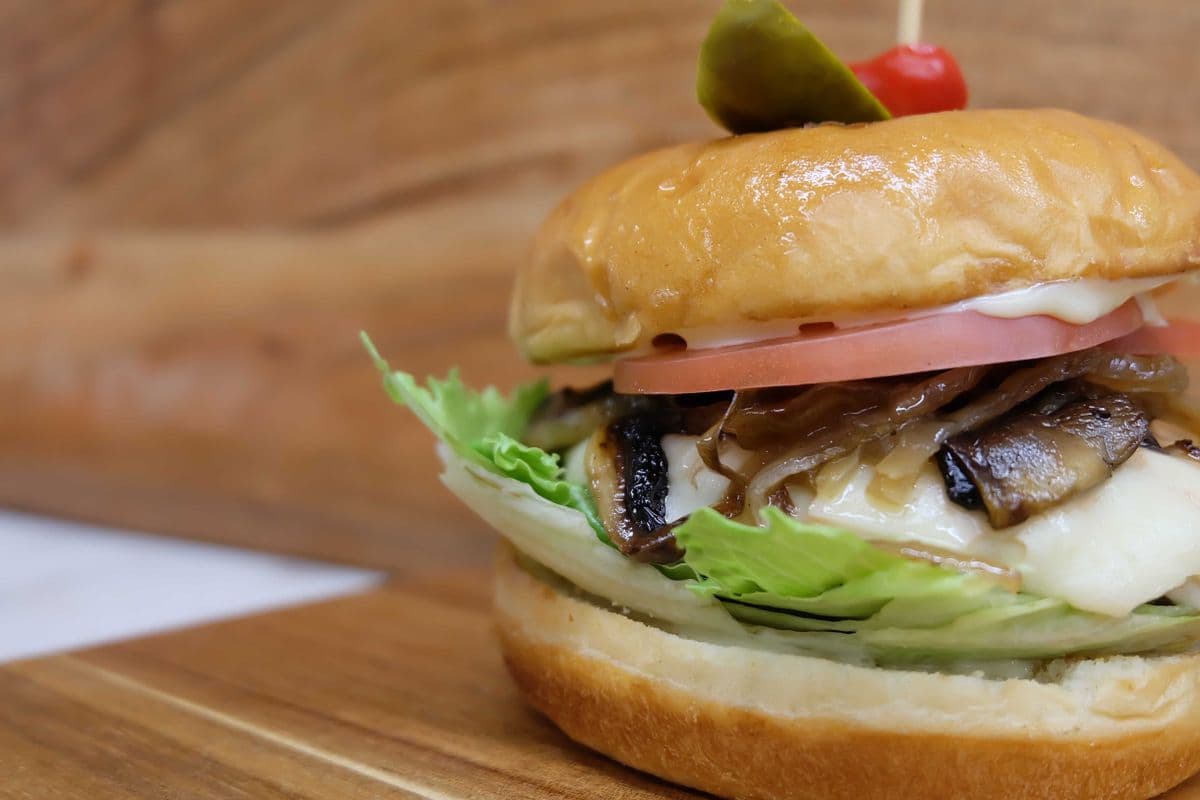 Mushroom and Swiss Cheeseburger