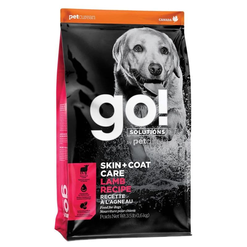 Petcurean Go! Solutions Skin + Coat Care Lamb Recipe With Grains For Dogs