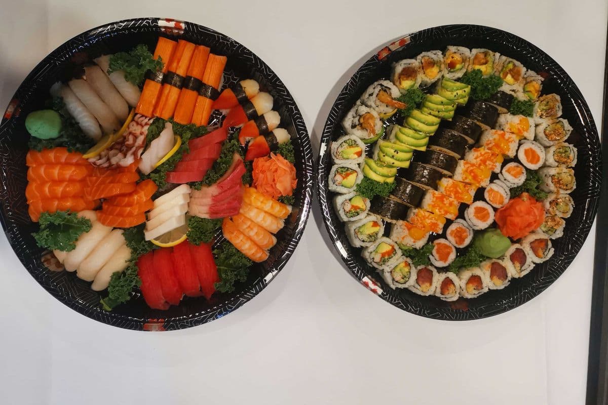 Tray B - Sushi, Sashimi, and Rolls (108 pcs)