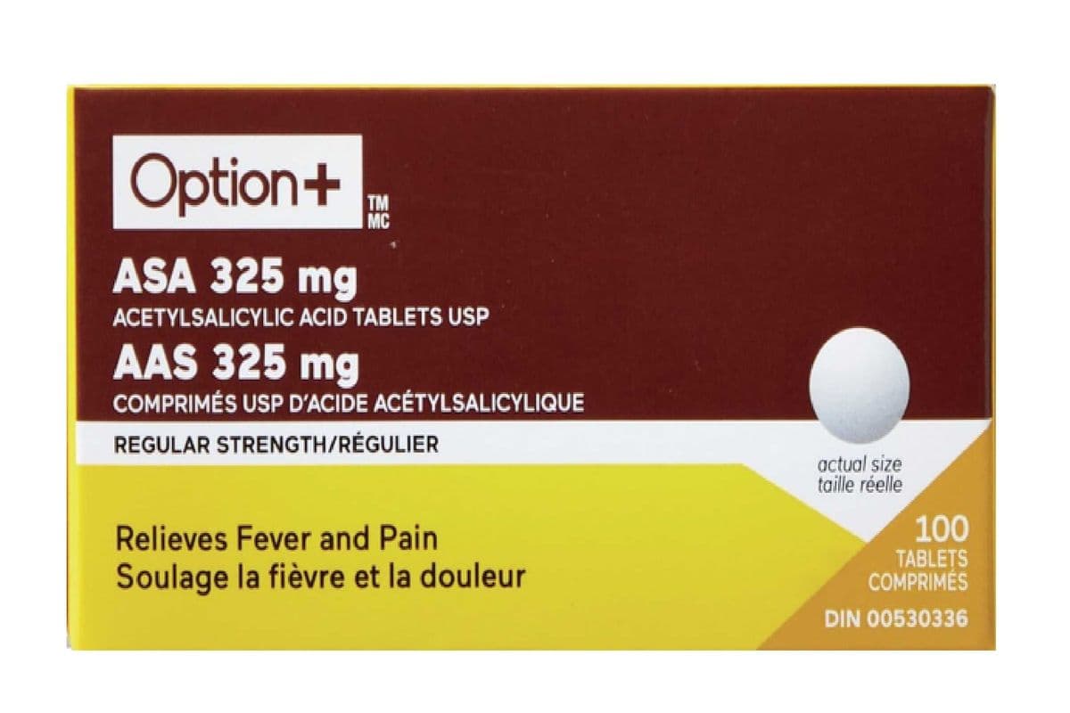 OPTION+ ASA 325 MG TABLETS 100 PACK (100 TABS )