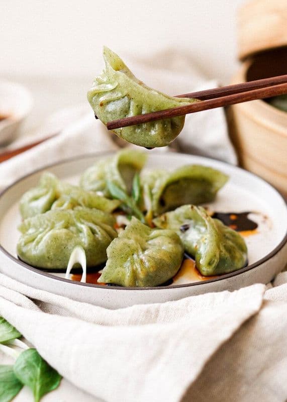 Steam Shrimp and Spinach Dumpling (5 pcs) (B93)