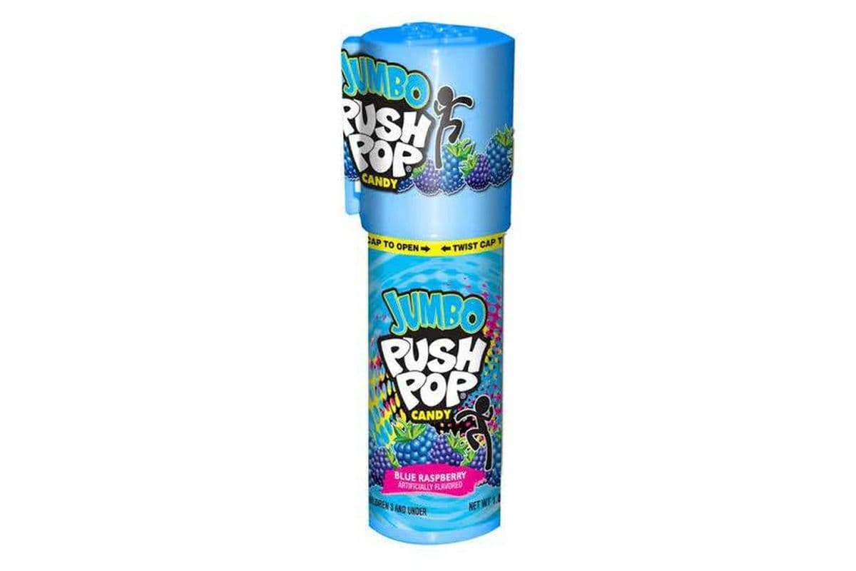Jumbo Push Pop Candy Blue Raspberry (30 g)