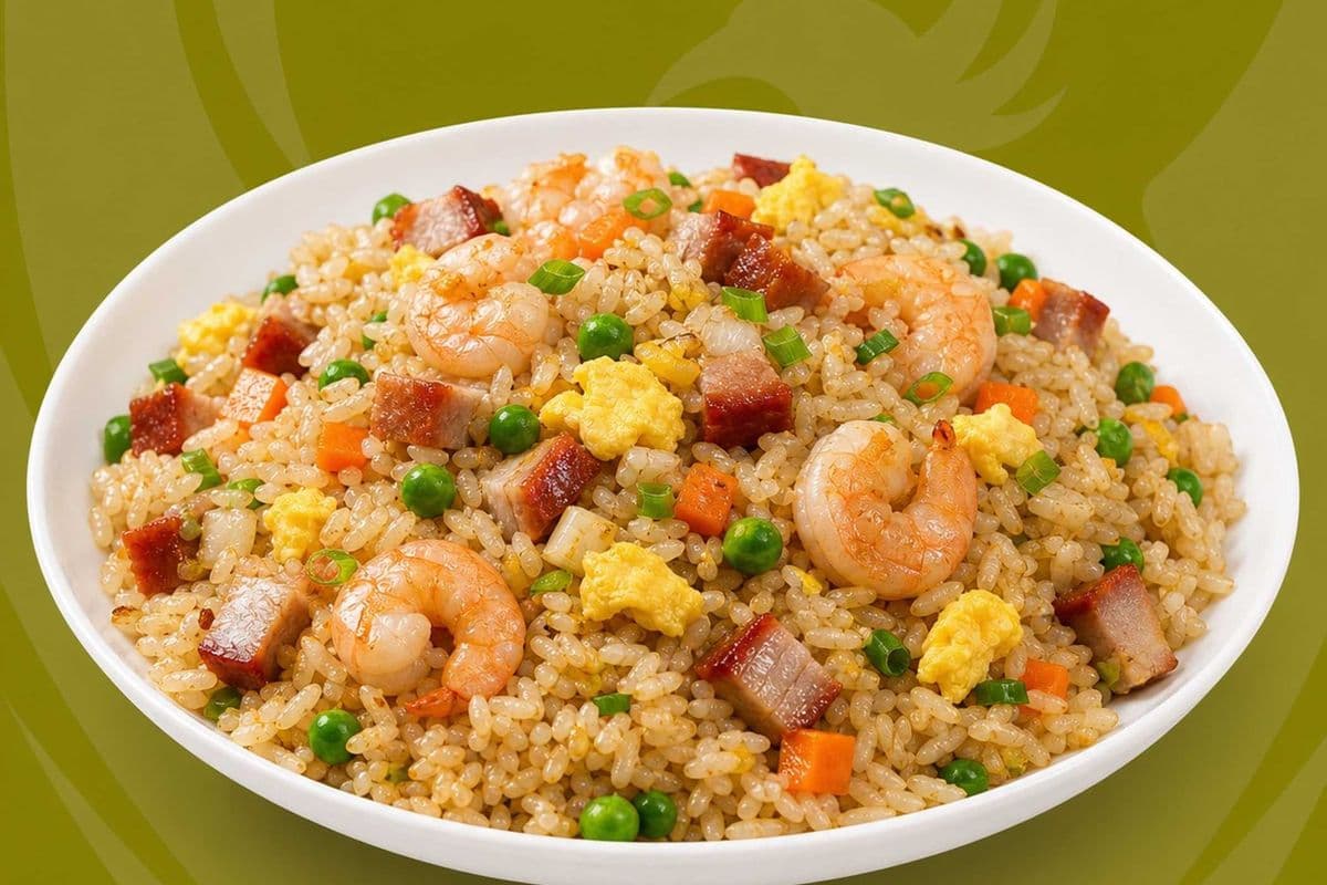 42. Fried Rice with Shrimp and Xa Xiu Pork - Com Rang Duong Chau
