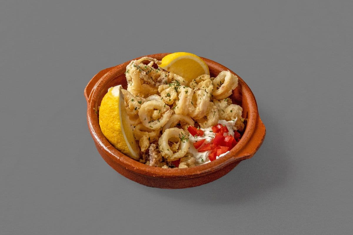 Calmars frits avec tzatziki