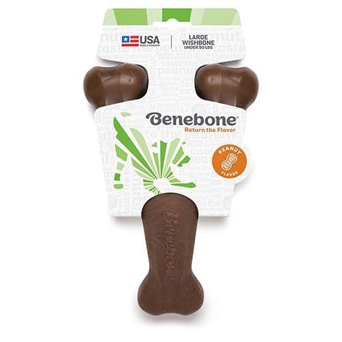 Benebone Wishbone Peanut Butter Flavor Large Dog Chew