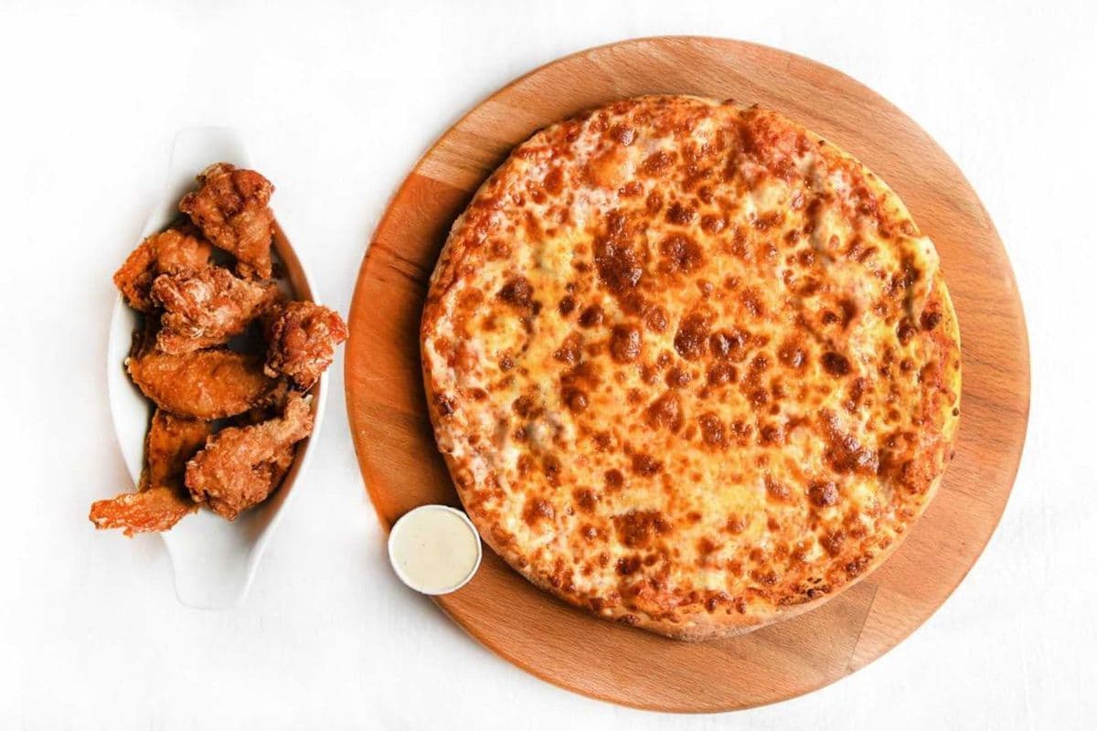 One Large Cheese Pizza and 14 Wings