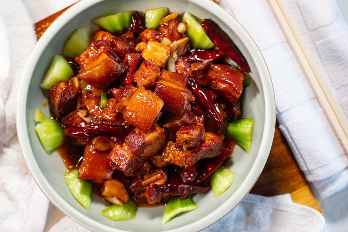 Mao's Braised Pork with Mushroom 毛式红烧肉