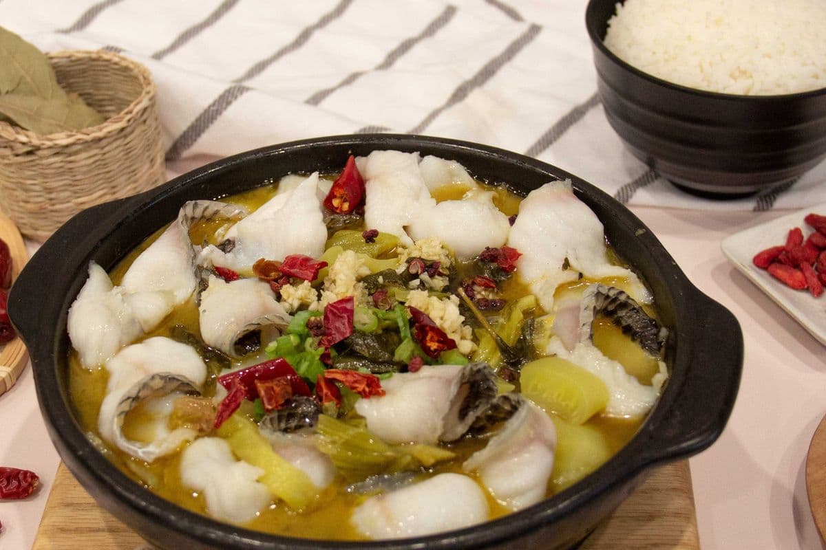 Chinese Sauerkraut Fish Stew with Rice (Spicy)