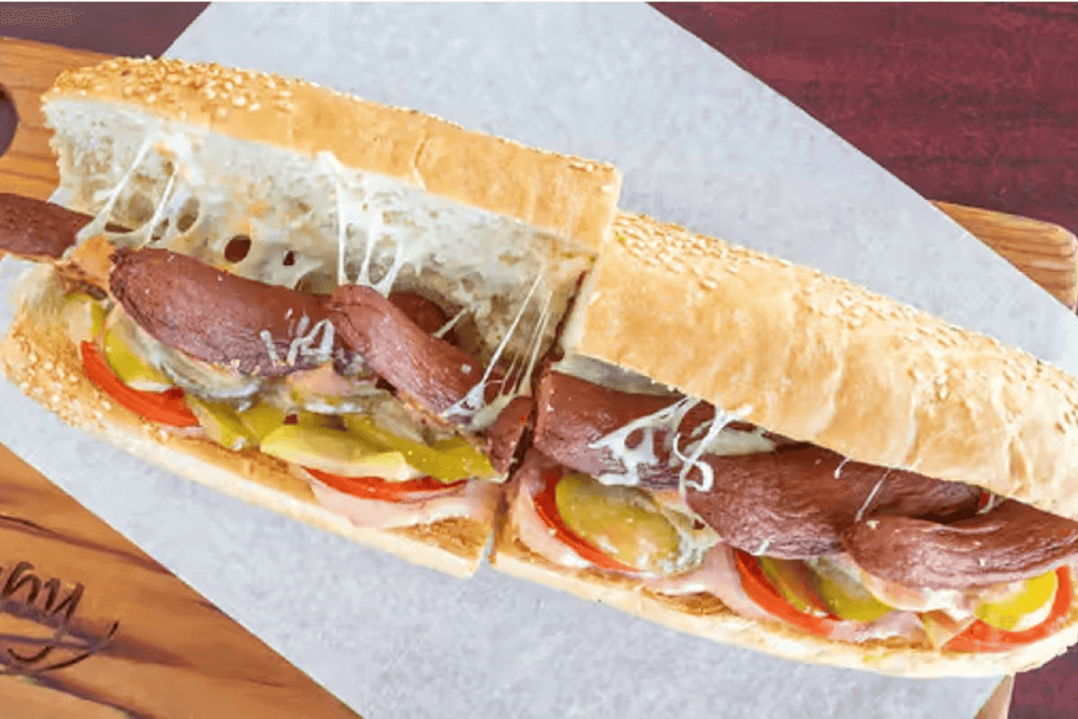 Footlong Cheese Hot Dog Sandwich