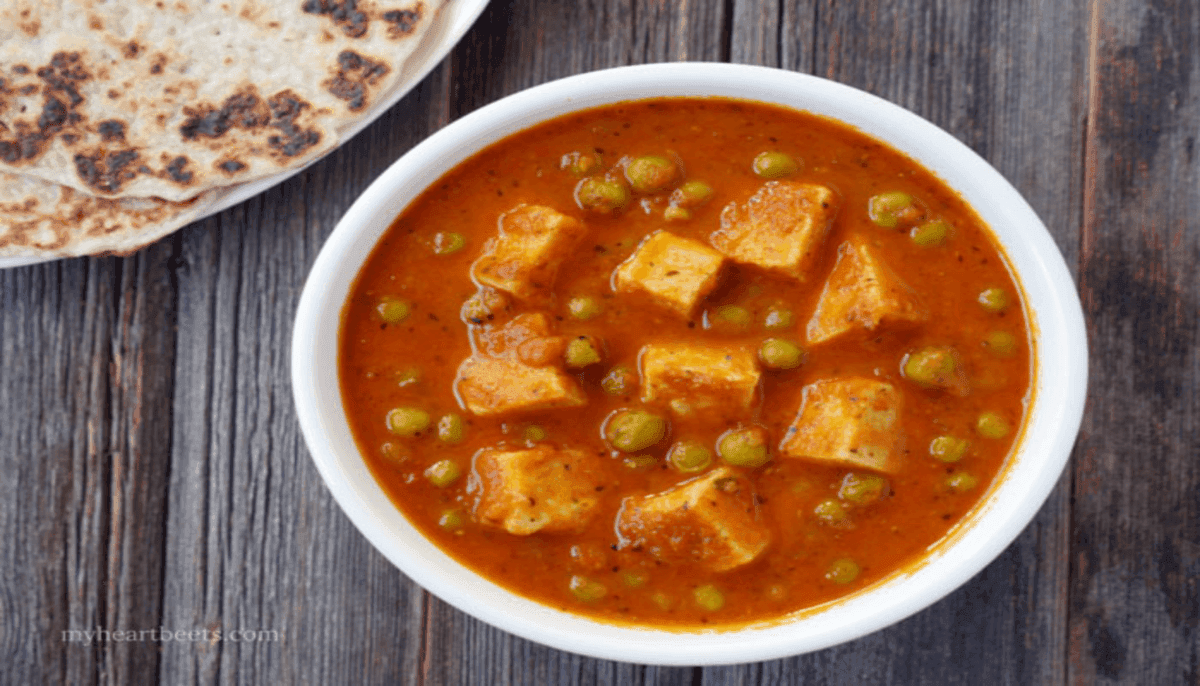 Mattar Paneer & a butter naan