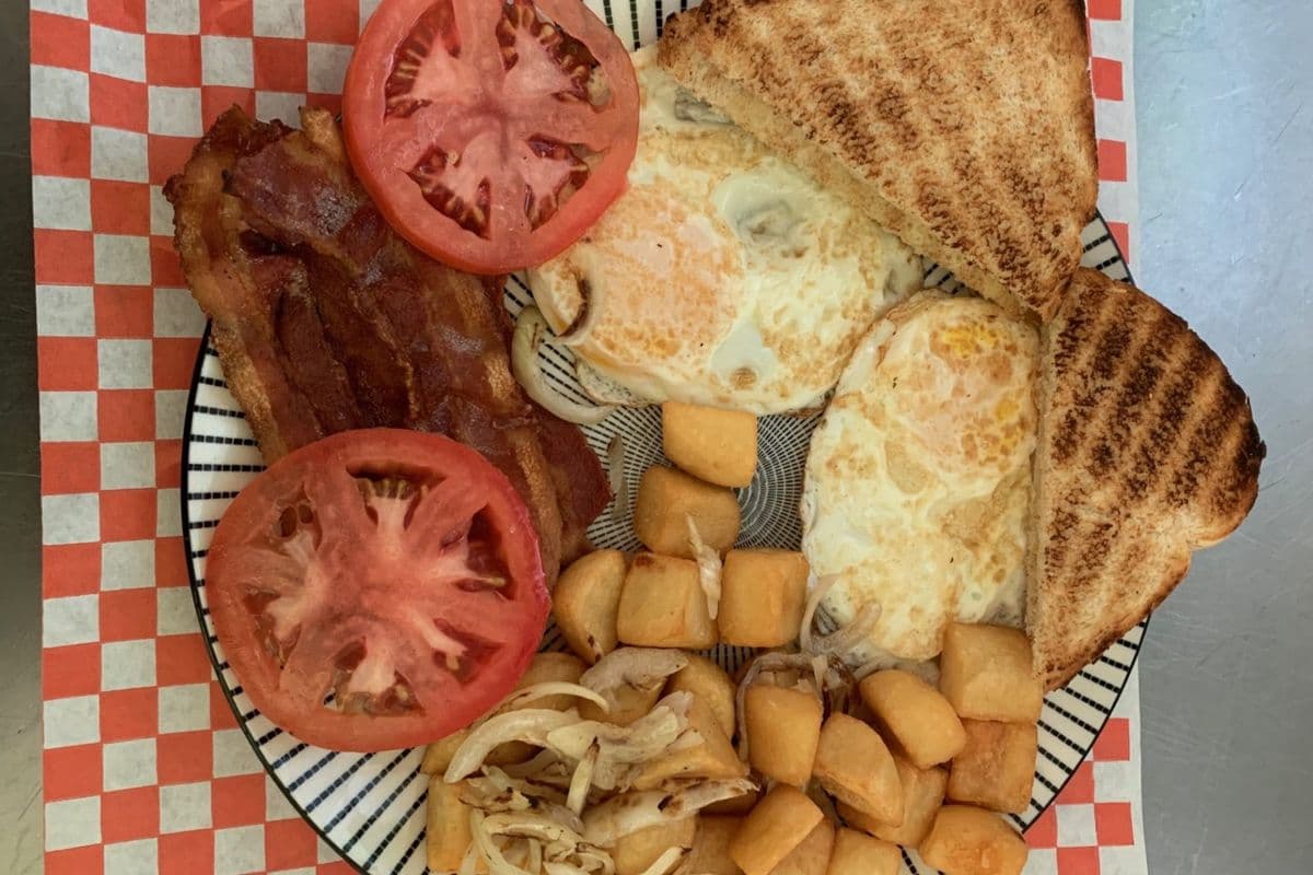 Two Eggs with Home Fries and Toast