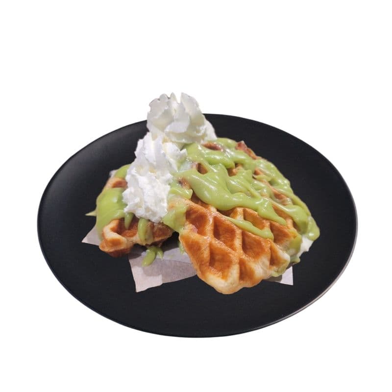 Croffle with Coconut Pandan Custard