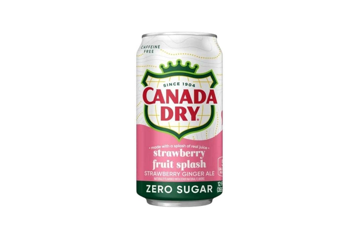Canada Dry Strawberry Fruit Splash Zero Sugar Soda (355ml)