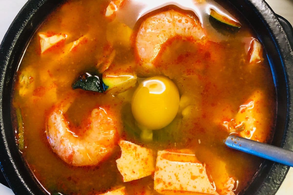 Sundubu Jjigae (Soft Tofu & seafood Stew)